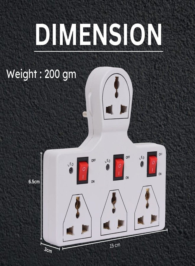 Digiway لوحة تمديد متعددة المقابس من ديجي واي، 4 مقابس عالمية، 3 مفاتيح/مقابس متعددة - Image 4